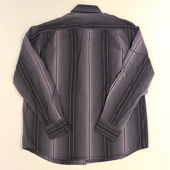 3/$20 Joseph Abboud Gray Stripe Button-Up Dress Shirt - Picture 3 of 5
